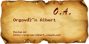 Orgován Albert névjegykártya