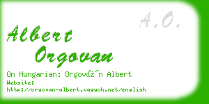 albert orgovan business card